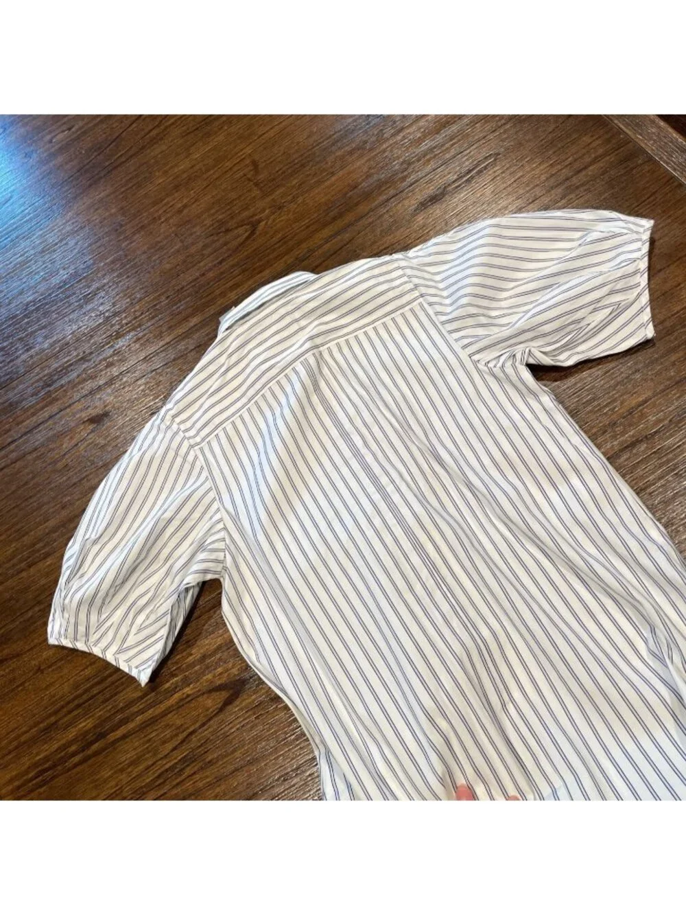 NWT J.Crew Embroidered Shirt-Dress Sz 2 Striped White Blue Short Sleeve Preppy